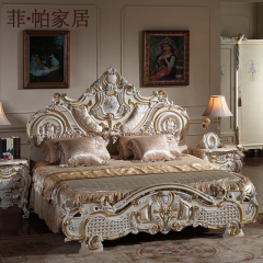 fp菲帕家居 欧式床婚床公主床雕花实木床1.8双人床 别墅豪华法式
