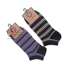 棉花共和国 春夏新款男士时尚条纹纯棉船袜子02191333两色