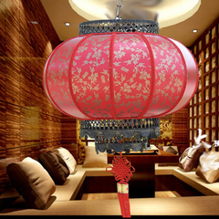 中式春节复古羊皮圆形喜庆灯笼 室外防水灯笼酒店餐厅乔迁灯笼