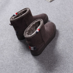 冬季韩版加绒保暖雪地靴松糕厚底短筒女靴学生加厚棉靴蓓尔面包鞋