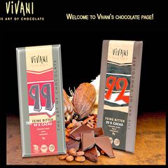 德国进口Vivani薇莉纯可可脂黑巧克力92%排块80克