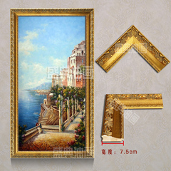 地中海风景手绘油画欧式古典山水风景装饰画别墅家居客厅玄关挂画