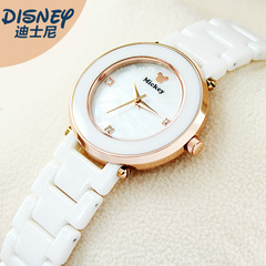 Disney 迪士尼手表 精致贝壳面表盘 时尚优雅 陶瓷表石英女表