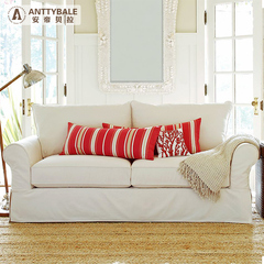 安帝贝拉新美式风格田园地中海小户型双人客厅组合布艺沙发AB104