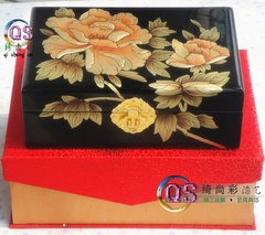 实木质中式复古典漆器首饰品珠宝收纳盒化妆盒高档结婚礼品包邮