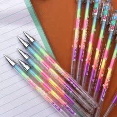 炫彩彩虹笔 变色笔 水粉笔 彩色笔 彩色中性笔 DIY相册必备