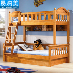 全实木儿童床美式高低床双层床家具组合女孩上下铺成人子母床男孩