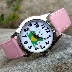 正品钢表壳女表儿童手表防水皮带儿童手表男孩女孩手表石英儿童表
