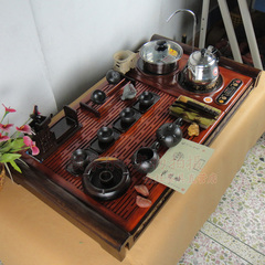 金灶V-812A茶具 自吸加水黑檀木 红花梨木组合电磁炉茶盘泡茶机B7