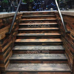 防腐木户外楼梯板原纯实木地板踏板踏步板家装主材阳台老船木地板