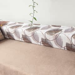 新款沙发布料高档麻布风格面料印花 大花格子软包布料