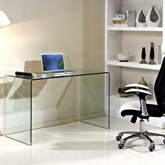 简易玻璃电脑桌台式家用组合书桌简约笔记本现代桌子写字台办公桌