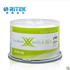 铼德RITEK 光盘DVD-R 16速 4.7G 台产 可打印 桶装50片 刻录盘