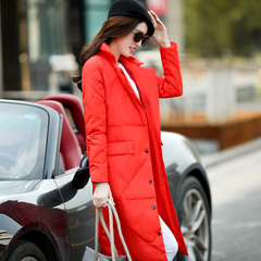 棉衣女冬季新款韩版修身显瘦中长款羽绒棉服外套西装领女士棉袄潮