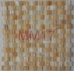 天然米黄玉石材大理石电视背景墙玄关马赛克拼图MM17