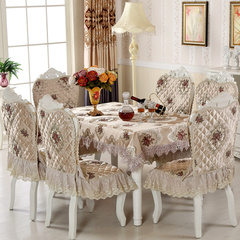 欧式高档餐桌布椅垫椅套套装蕾丝餐椅套套装加大椅子套圆桌布特价