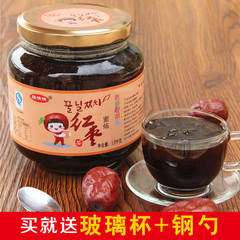 送杯勺 骏晴晴蜂蜜红枣茶1000g 韩国风味蜜炼酱水果茶冲饮品