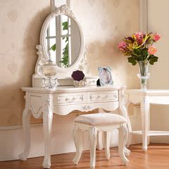 欧式梳妆台小户型 白色化妆台桌子 实木妆台卧室化妆柜特价包邮
