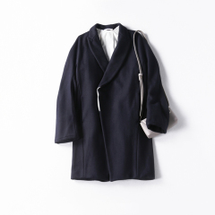 S63656阁室外贸2016冬季新款简约纯色时尚大方茧型羊毛尼大衣