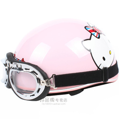 包邮台湾进口EVO英国Hello Kitty粉色哈雷电动哈雷摩托车头盔夏盔