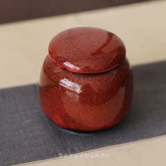 包邮宜兴手工色釉陶瓷储存铁观音普洱红茶叶密封糖罐储藏罐零食罐