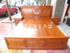 非洲花梨木双人大床 实木床 特价中式古典红木家具