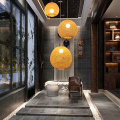 创意个性组合式球形餐厅大吊灯复式楼客厅楼梯灯长吊灯东南亚风格