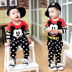 童装 新款春秋装套装韩版中小童纯棉米奇两件套1-2-3-4岁儿童套装