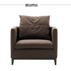 现代简约沙发棉麻布艺北欧单人沙发定做休闲沙发可拆洗高脚沙发