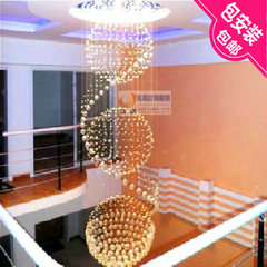 创意艺术复式楼梯灯长吊灯客厅水晶吊灯豪华别墅吊线灯酒店工程灯