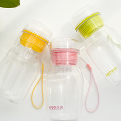 时尚水瓶水杯塑料杯子韩国学生创意便携带盖防漏随手杯360ML包邮