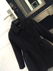 2016冬季新款韩版黑色收腰中长款外套气质修身大裙摆毛呢大衣女厚