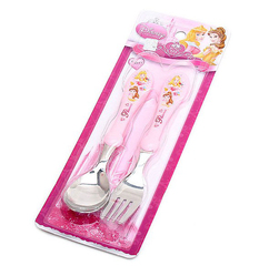 韩国儿童餐具便携式套装芭比公主儿童勺叉卡通学生叉勺餐具盒子
