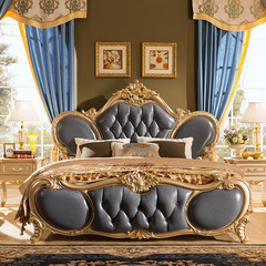新款欧式床双人床1.8米 雕花储物床卧室大床实木法式床公主床
