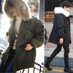 韩版男士棉衣男中长款青年冬季韩版宽松棉服保暖加厚棉袄潮流外套