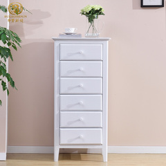 美式六斗柜实木整装简约现代橡木收纳储物柜卧室白色斗橱组合家具
