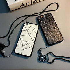 白色格调iphone6splus手机壳苹果5s/SE硅胶软套蓝色简约磨砂男女
