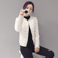 2016新款韩版棉衣女短款显瘦荷叶边羽绒棉服轻薄冬装外套潮