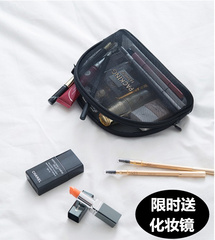 韩国旅行化妆包随身迷你化妆品收纳包手拿简约化妆袋小号随身便携