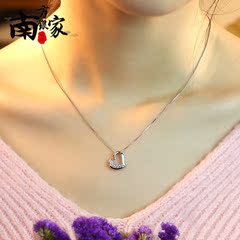 S925纯银项链女锁骨链设计长款颈带爱心形钻石项链简约学生日韩国
