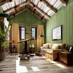 美式乡村复古仿木纹墙纸无纺布 卧室客厅沙发电视墙壁纸绿色条纹