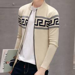 2016新款秋季韩版修身男士针织衫长袖外套青年开衫毛衣学生薄款潮