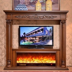 帝轩名典欧式壁炉 实木美式电壁炉装饰白色电视柜壁炉1.8米