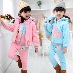 韩版套装女童2016新款秋冬款童装女中小童三件套儿童长袖加厚套装