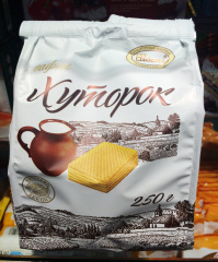 俄罗斯小农庄奶罐威化奶香味饼干300g 咖啡味/香草味 两袋包邮