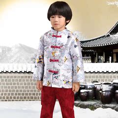 男童小孩唐装冬男女宝宝儿童中式棉衣棉袄汉服新年装周岁礼服过年