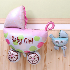 大号婴儿车铝膜气球 宝宝周岁生日满月百日装饰用品派对布置
