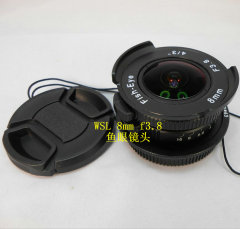 非cctv 8mm F3.8鱼眼镜头超广角微单FX/E口/M43电影镜83.8松下头