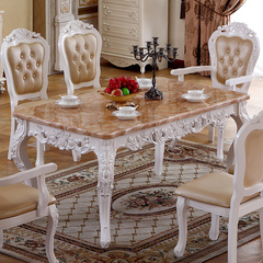 欧式餐台餐椅组合象牙白奢华餐桌餐椅一桌六椅一桌四椅组合