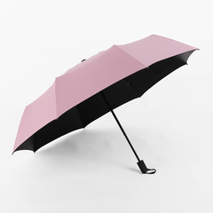 雨伞女晴雨两用太阳伞折叠创意防晒伞小清新黑胶纯色遮阳伞三折伞